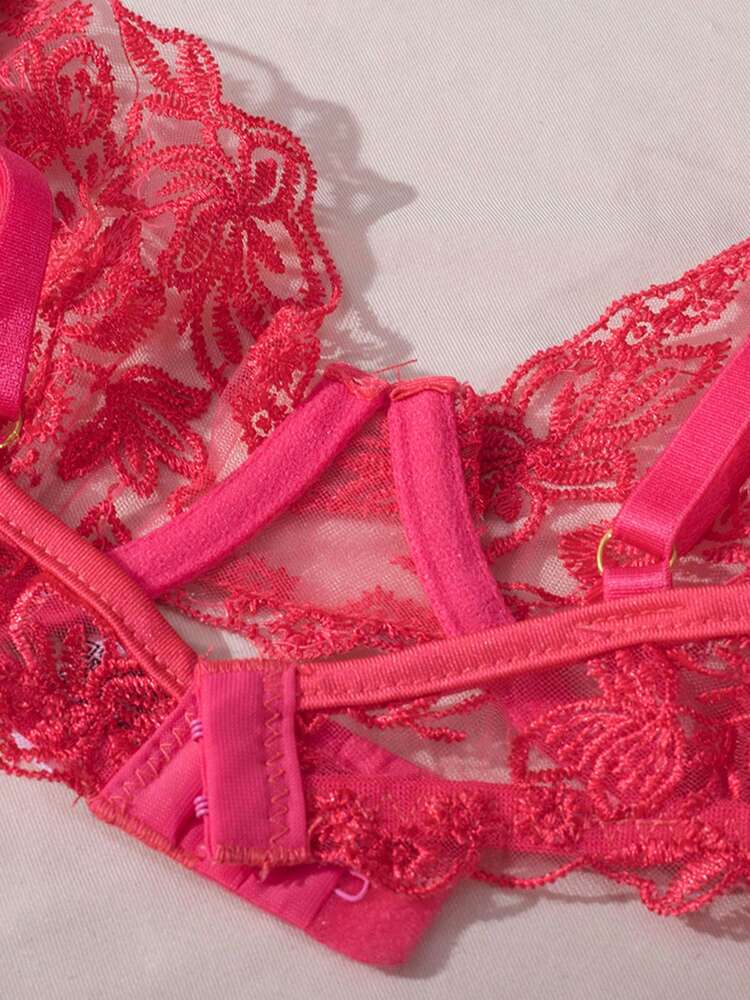 3PCS Sexy Mesh Lingerie Set for Women – See-Through Camisole with Matching Thong and Garter, Perfect for Romantic or Special Occasions