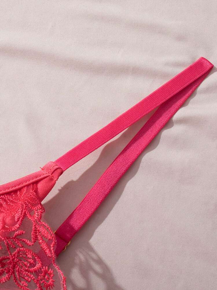 3PCS Sexy Mesh Lingerie Set for Women – See-Through Camisole with Matching Thong and Garter, Perfect for Romantic or Special Occasions